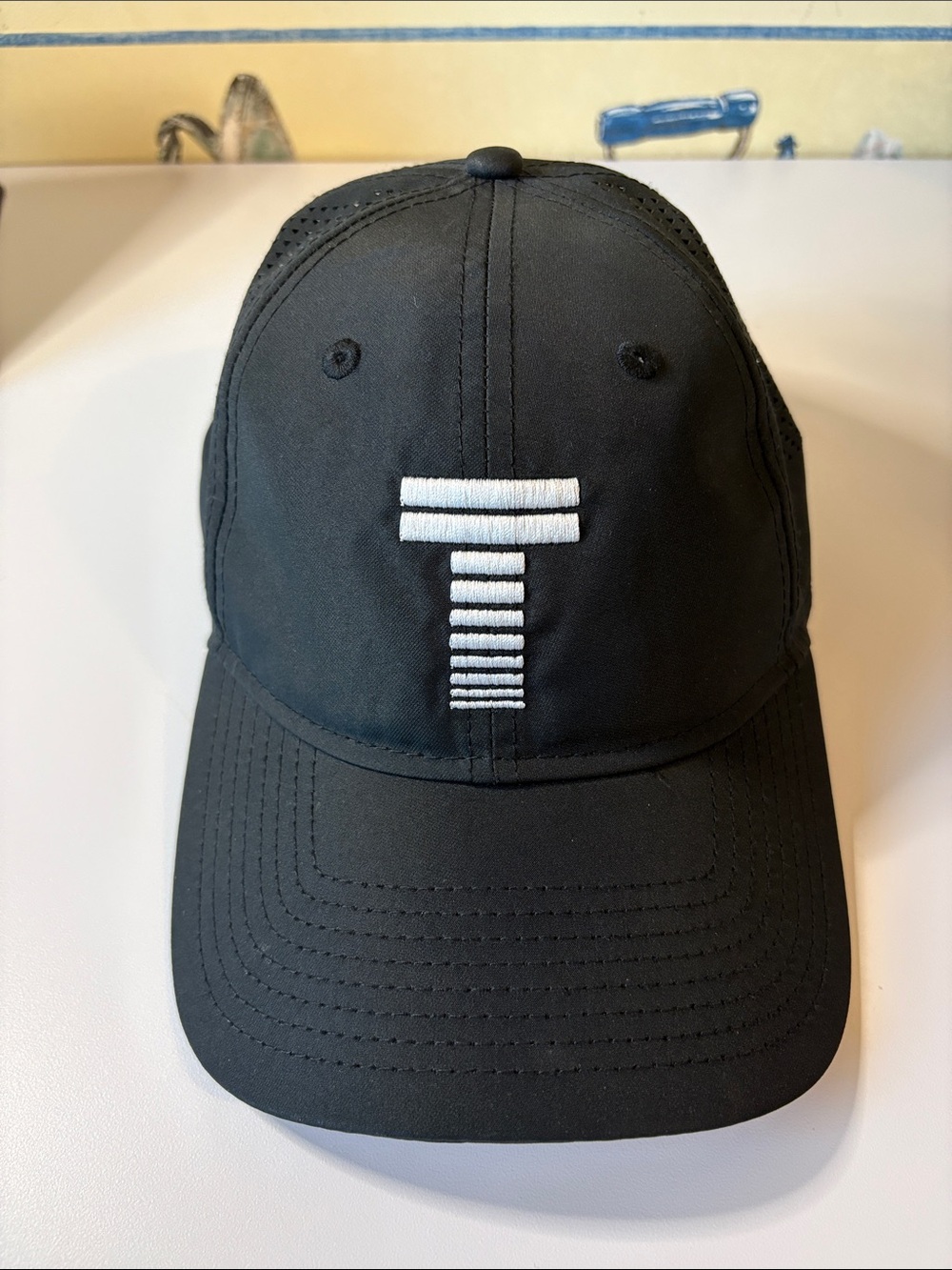 New Era Black Cap with White Stacked Bar Embroidery “T” - Picture 7 of 7